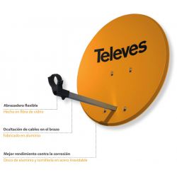 Televes Antena satelitarna ISD 83cm alumínio 39dBi Laranja. Televes ISD 830 793101