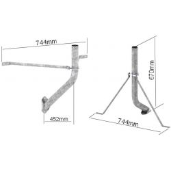 Soporte de suelo/pared con tirantes Ø 50mm para antenas de 110cm. PSP-50