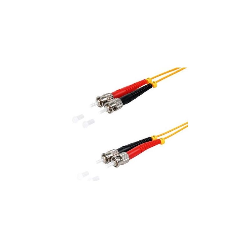 Cable de fibra óptica Duplex ST/ST  de 2m amarillo, monomodo 9/125μ