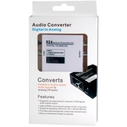 Convertisseur de audio numérique Toslink Optical (S/PDIF) ou RCA à audio analogique 2xRCA ou Jack 3,5mm