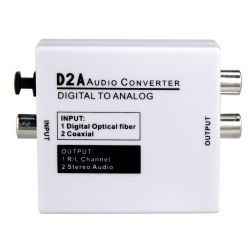 Convertisseur de audio numérique Toslink Optical (S/PDIF) ou RCA à audio analogique 2xRCA ou Jack 3,5mm