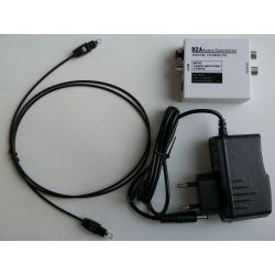 Convertisseur de audio numérique Toslink Optical (S/PDIF) ou RCA à audio analogique 2xRCA ou Jack 3,5mm