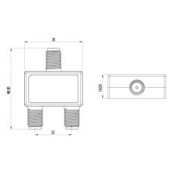 Inverto Unicable II 2-way combiner 5-2400MHz. Inverto 5381 IDLU-PROG01-OOOOO-OPP