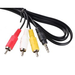 Cable Jack 3.5mm to 3 RCA male (Audio + Video) of 1.5m