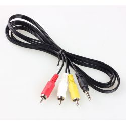 Cable Jack 3.5mm to 3 RCA male (Audio + Video) of 1.5m