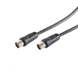 Cable Coaxial latiguillo antena PAL macho-hembra negro 1.5 mt