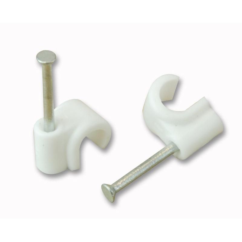 Clip de câble Unifix pour câble coaxial de 7 mm blanc 100 unités (Clip avec ongle en acier). Unifix ZZV44181