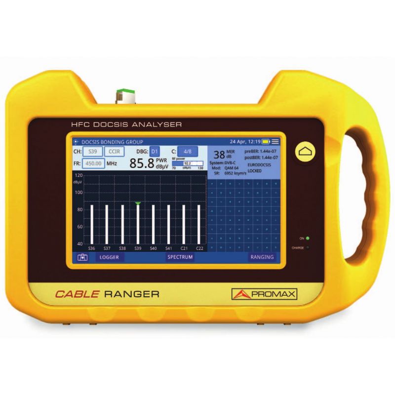 Promax Cable Ranger Analizador híbrido DOCSIS 3.1 y HFC con pantalla táctil