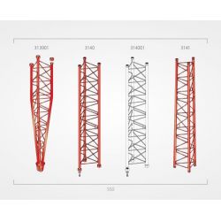 550 (Sections of 3m.) Middle section Red Televes