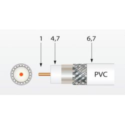 Cabo Coaxial CXT-1 PVC EN 50117-2 Class A 17VAtC Branco 100 m