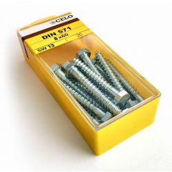 Pack of 20 hexagonal wood screw 8x60 CELO DIN 571