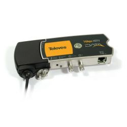 CoaxData Transmissor/Receptor Dados 1Gbps-HDTV por Coaxial, 1 Conector Ethernet e 2 Conectores F Televes