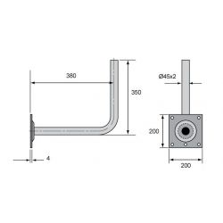 Base Suporte - L” 380/350 de parede Televes