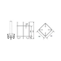 Base de chumbar Zinco+RPR p/ 7576 [alt: 200mm] Televes