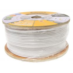 Bobina de madeira 250m cabo coaxial CXT-1 19VAtC.A Branco Televes