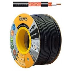 Bobina de cartón 100m cable coaxial T100plus Fca/A 16VRtC Negro Televes