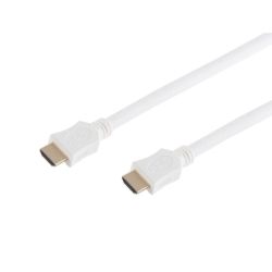 Câble HDMI 2.0 blanc 1,5 m couverture en nylon OFC, 4K, 3D, HDR, CEC, HDCP