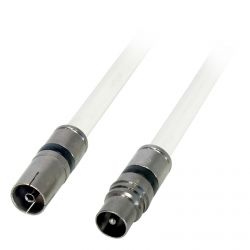 Prolongador coaxial con conectores IEC macho - hembra Blanco 5m Televes