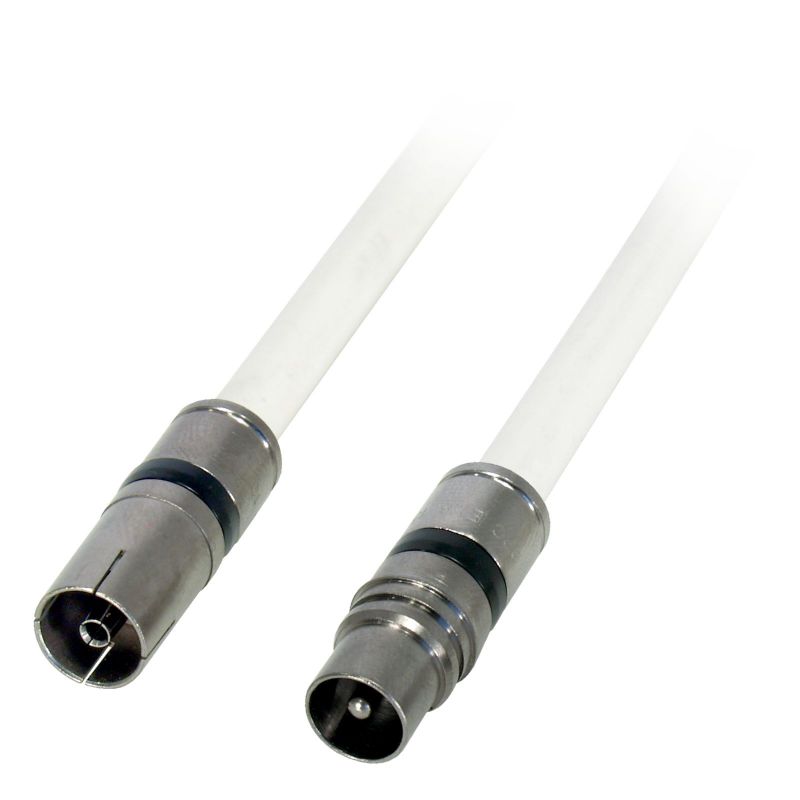 Extensão coaxial com conectores IEC masculino - feminino Branco 5m Televes